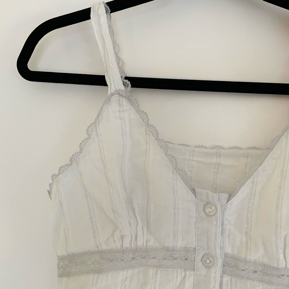 Peasant lacey button tank